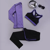 Сиреневый лонгслив, бюстгалтер, комплект, штаны