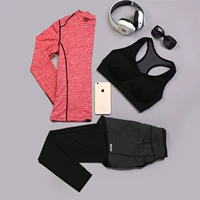 Оранжевый лонгслив, черный бюстгалтер, комплект, штаны