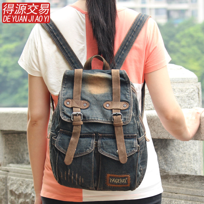 Day Department Ladies Cowboy Bag Casual Bag College Wind Student School Bag Double Shoulder Bag Travel Backsack Cover Head Pack Trend