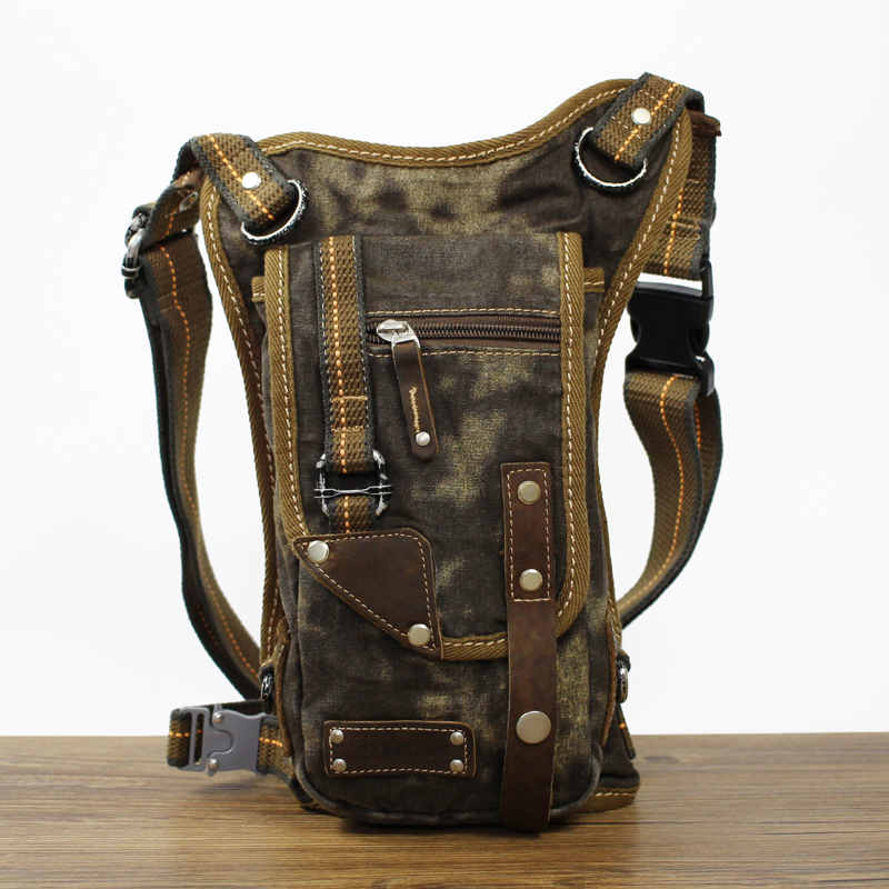Outdoor leg bag men's multifunctional canvas army fan fan belt bag single shoulder cross cross backpack sport motorcycle riding bag tide