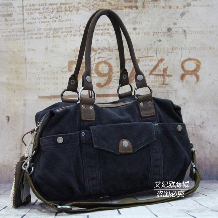 Woman Bag Europe and America Leisure Canvas Single Shoulder Bag Retro handbag Shoulder Bag Travel Bag Cross Matching Leather Male Bag