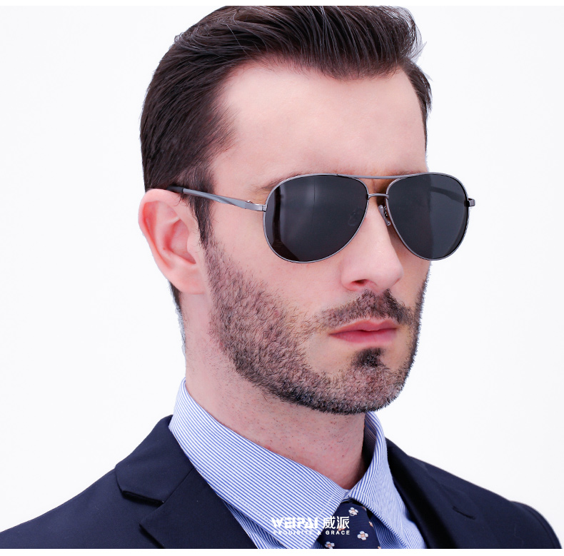 Kính râm nam phân cực ếch gương thủy triều lái xe lái xe gương phi công cận thị kính râm HD kính rayban nữ