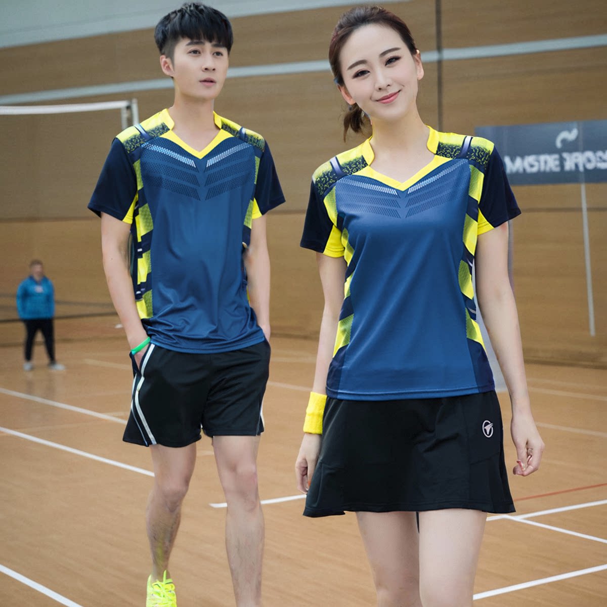 Badminton uniform for women short-sleeved men's quick-drying culottes women's jersey team uniform top table tennis sportswear men's suit