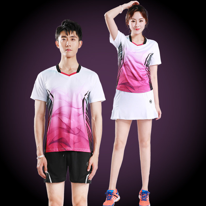 Badminton suits women's suits fashion men's quick dry air-permeable summer custom jersey tops men's and women's sports table tennis suits