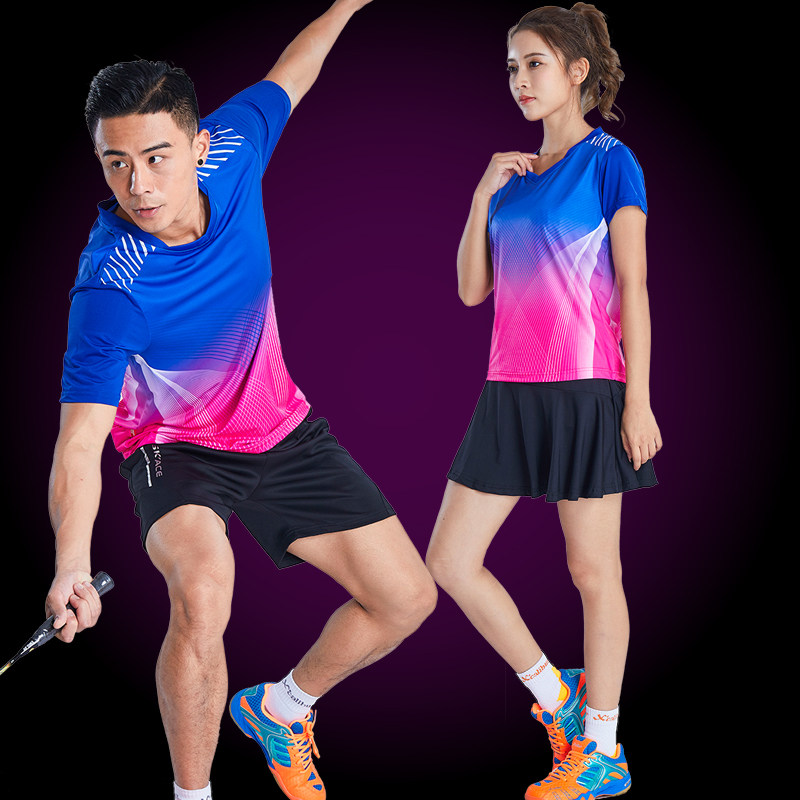Badminton suits for men and women summer short-sleeved volleyball competition sports groups custom quick-drying breathable table tennis clothes