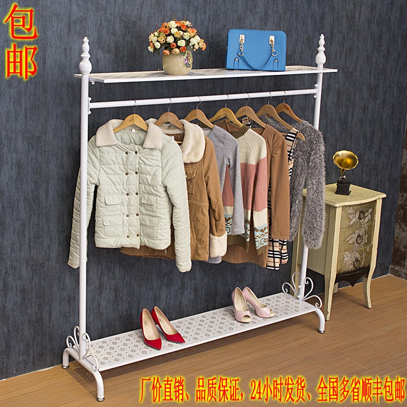 Iron wedding hanger clothing store shelves landing side hanger shoes and bags display bedroom coat cap rack