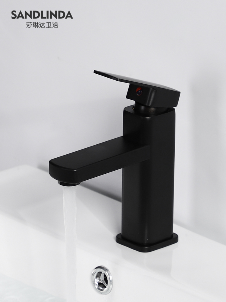 Alloy high standard black faucet hot and cold countertop basin washbasin basin square classic faucet