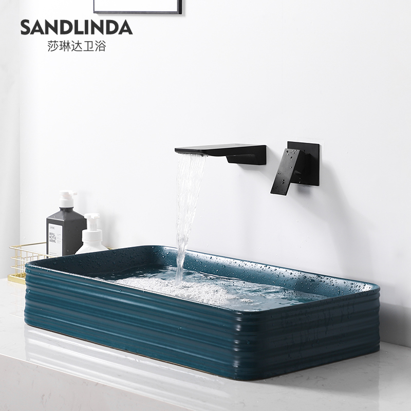 Makeup room household tabletop basin tap - suit for Nordic creative matte ceramic wash face basin