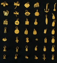 Direct Sowing Room Self down Single Link 24K Artisanal Gold Fine Craftsmanship Chisel Small Lifting small pendant bracelet DIY accessories