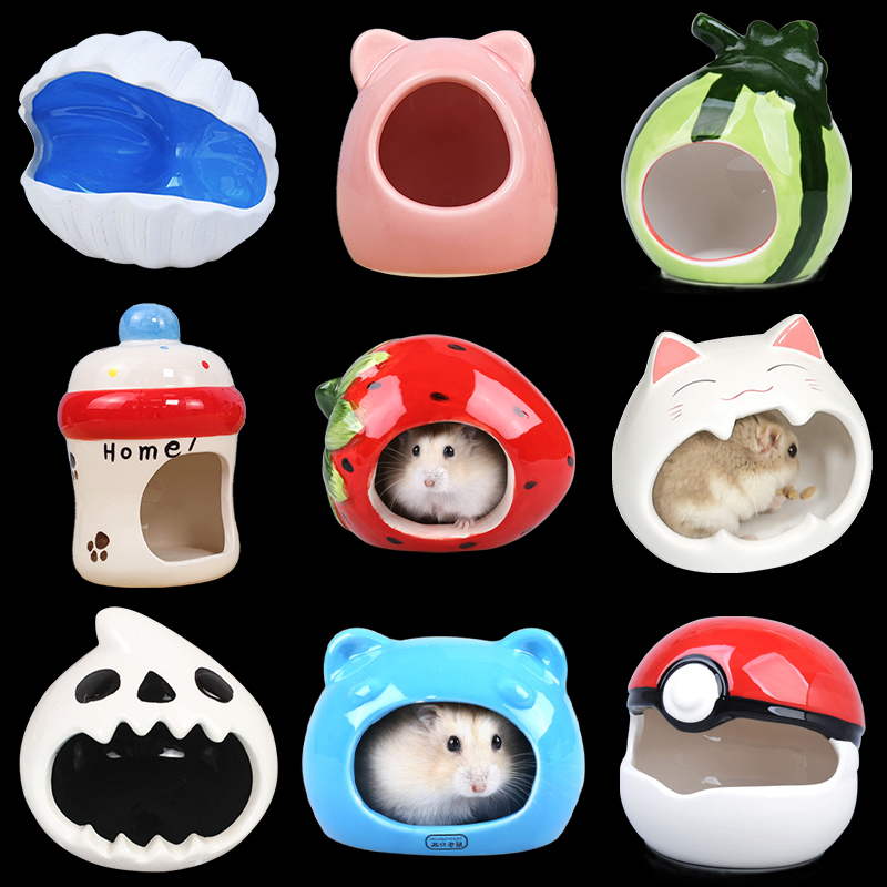 Hamster Nest Ceramic Nest Gold Silk Bear Rabbit Dutch Pig Air-conditioning House Small Cohorts House Overwinter Cooling Nest Supplies-Taobao