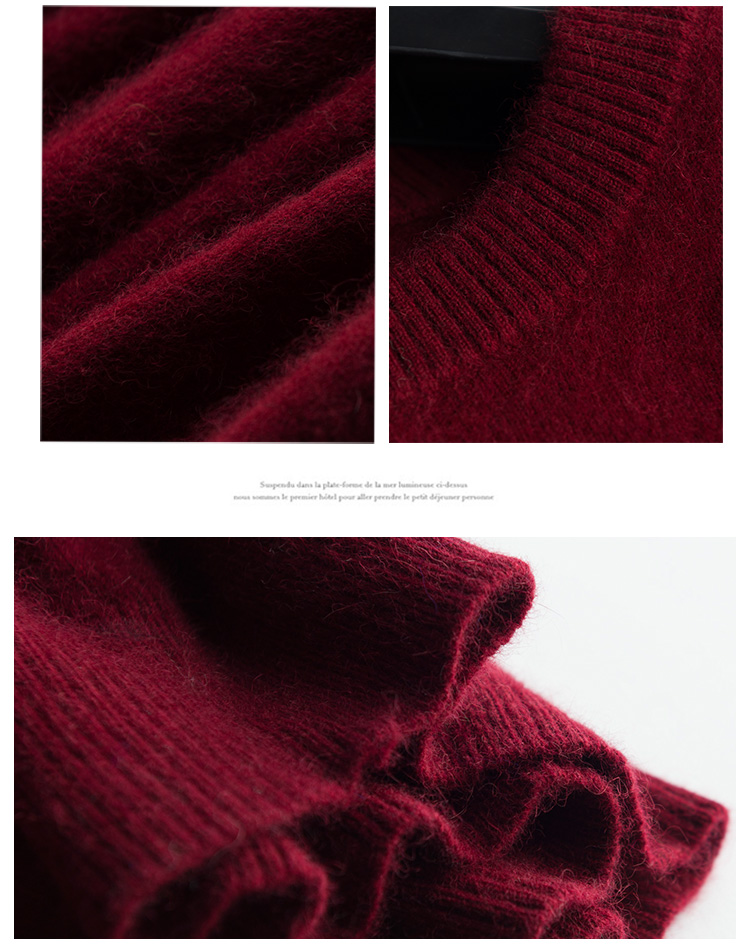 Áo len cashmere chống mùa nam cổ tròn nhung áo mùa thu và mùa đông chạm đáy áo len kích thước lớn áo len nam áo hoodie nam form rộng