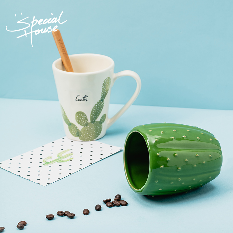 Cactus ceramic cup cute cup home creative couple cup milk coffee cup mug office cup