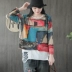 Sản phẩm tai nhỏ 2018 mùa thu mới cotton áo len graffiti nữ retro giản dị vòng cổ lỏng lẻo hàng đầu bán áo len nữ đẹp Vòng cổ áo len