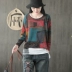 Sản phẩm tai nhỏ 2018 mùa thu mới cotton áo len graffiti nữ retro giản dị vòng cổ lỏng lẻo hàng đầu bán áo len nữ đẹp Vòng cổ áo len