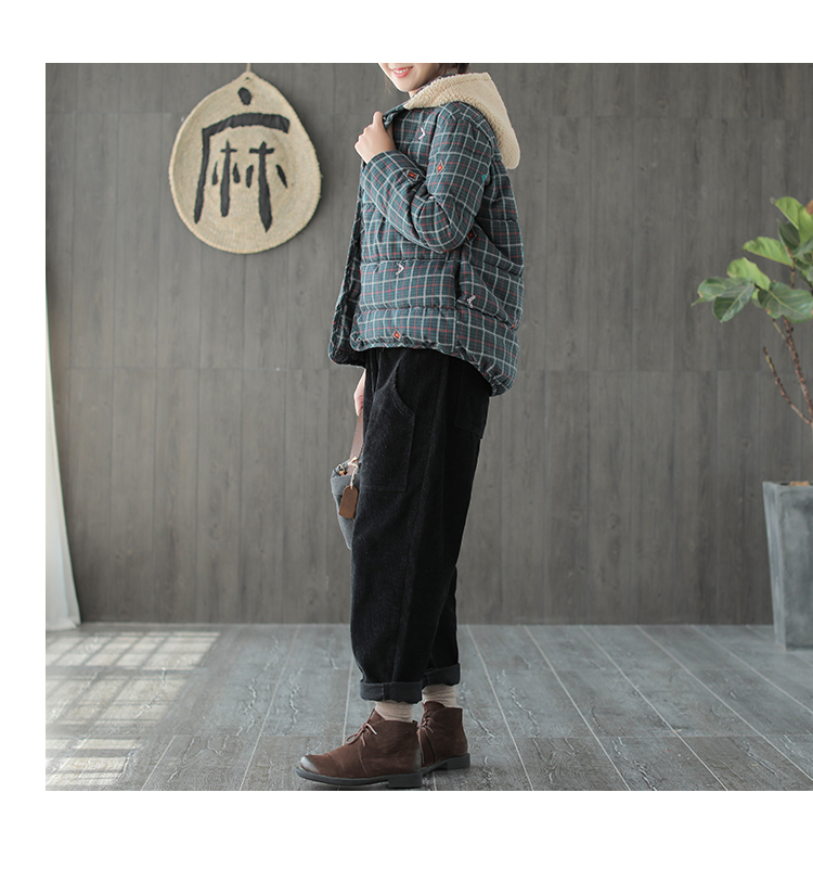 Sản phẩm tai nhỏ 2018 thu đông mới Quần áo cotton thêu trùm đầu ngắn quần áo ngắn bằng vải cotton nữ áo lông vũ chính hãng