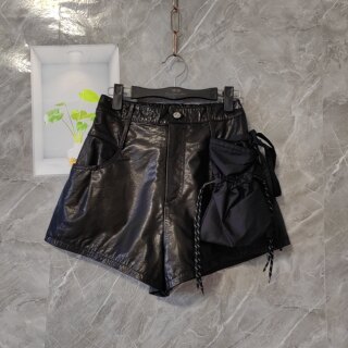 2025 Autumn New Genuine Leather Shorts for Women, Sheepskin Casual Shorts, Hot Pants, Versatile Leather Pants, Mrs. Chen Style