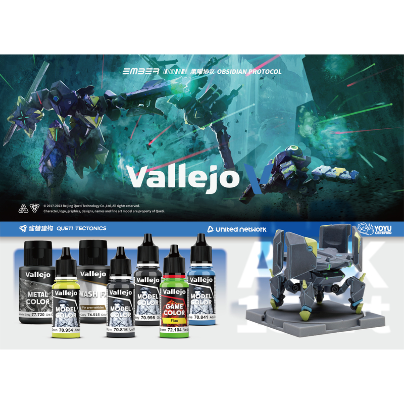 Quetiq X Vallejo Moon Dust: Obsidian Accord Water-Based Paint Set - United Network