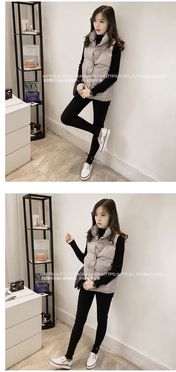 Áo vest mùa đông nữ ngắn dày ấm ngựa 褂 Học sinh Hàn Quốc áo vest nữ mùa thu và áo khoác cotton mùa đông áo hoodie nữ cute
