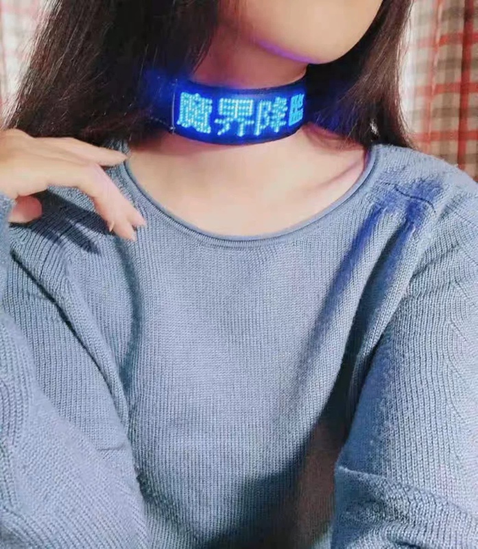 Led Scrolling Screen Collar Mobile App Light-Emitting Nightclub Bar Text Display Dj Gogo Atmosphere Interactive Props