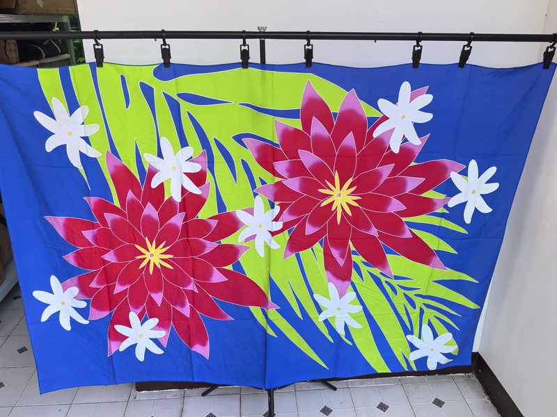 Foreign Trade Export to the South Pacific, Tahitian Dance, Hawaiian Beach Towel, Wrap, Pareo, Shawl, Rayon Fabric