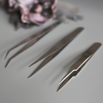 An Kexin steel tweezers Elbow straight tweezers Flower-making hot flower special tweezers Taiwan Baogong soft sleeve imitation static electricity
