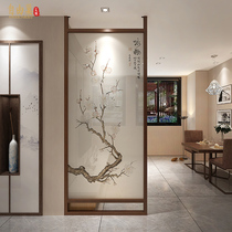 New Chinese style solid wood screen partition decoration living room study entrance gate small apartment top through hall wall