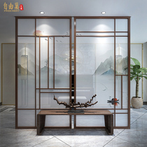Solid wood screen partition living room tea room office Villa Hall entry porch shelter home Chinese style flower grid