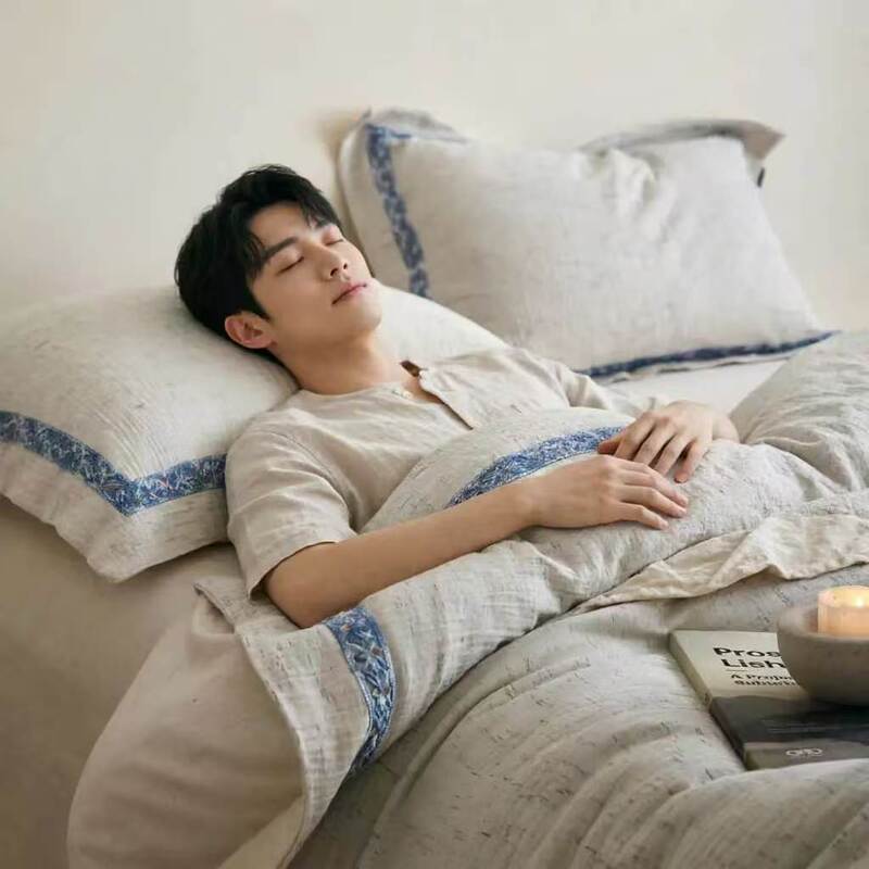 Southern French Holiday French Rain Dew Linen Long-Staple Cotton Linen Four-Piece Set All Cotton Pure Cotton Linen Bedding Bed Sheet Duvet Cover Southern French Holiday French Rain Dew Linen Long-Staple Cotton Linen Four-Piece Set All Cotton Pure Cotton Linen Bedding Bed Sheet Duvet Cover