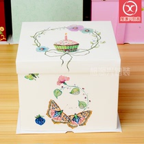 Xuyuanxing birthday cake box 6 inch 8 inch 10 inch thick baking west point packaging food snack box three in one