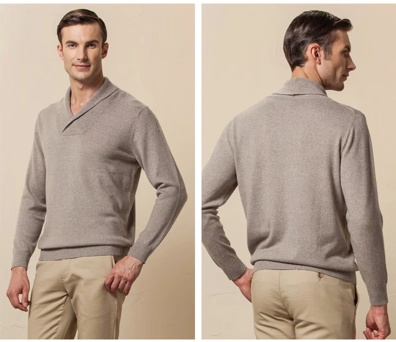 Bo Yige áo len cashmere nguyên chất Phiên bản Hàn Quốc của cổ áo màu xanh lá cây dệt kim cashmere áo len mùa thu mỏng Phần áo len mỏng - Áo len Cashmere