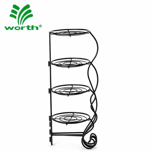 Worsch Gardening 4-layer rotating flower stand 3935 iron-proof shrinkable flower pot stand flower potted decorative stand