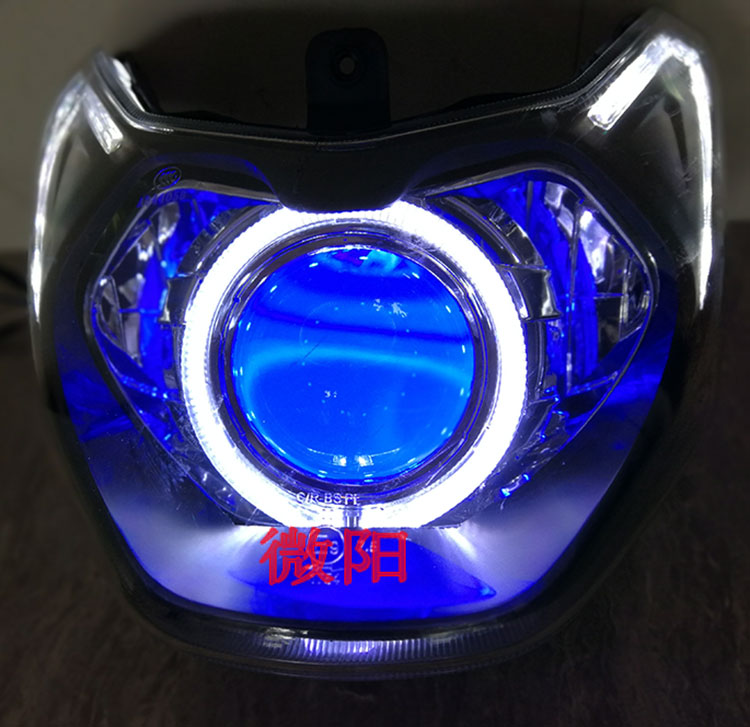 Xây dựng không giới hạn 150js Q5 biển 5 đôi ánh sáng xe máy ống kính thiên thần mắt quỷ đèn pha xenon đèn - Đèn HID xe máy đèn xe ab