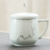 Shadow Green Tea Cup Cốc gốm với nắp lọc Cốc cá nhân Cốc văn phòng Jingdezhen Uống trà và tách trà - Tách Tách