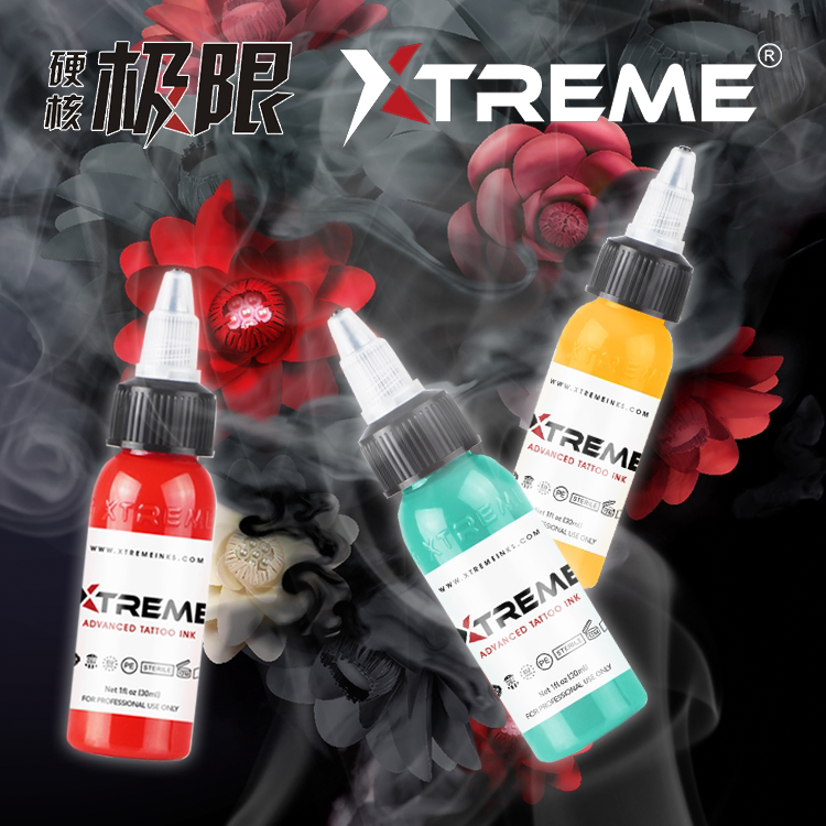 American Hardcore Extreme Color Tattoo Ink Imported, Guaranteed Authentic, 1 Ounce, Water-Based, Smooth, Vibrant, and Safe