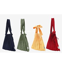 Korean version of ins super hot blogger knitted pleated bag organ bag knotted solid color versatile ultra-light portable shoulder bag women