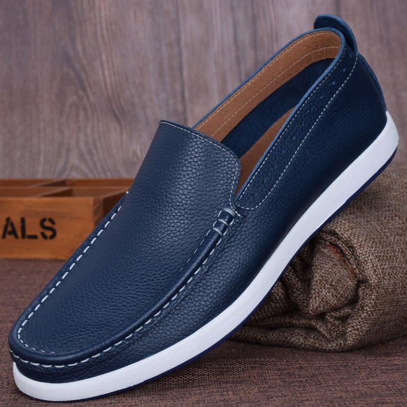 Doudou shoes spring and summer leather soft surface soft bottom men's shoes Korean version of the trend single layer lazy driving shoes casual leather shoes men