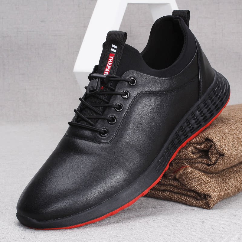 2022 new autumn leather shoes men's leather casual running shoes soft bottom soft surface non-slip wear-resistant shock-absorbing shoes for men