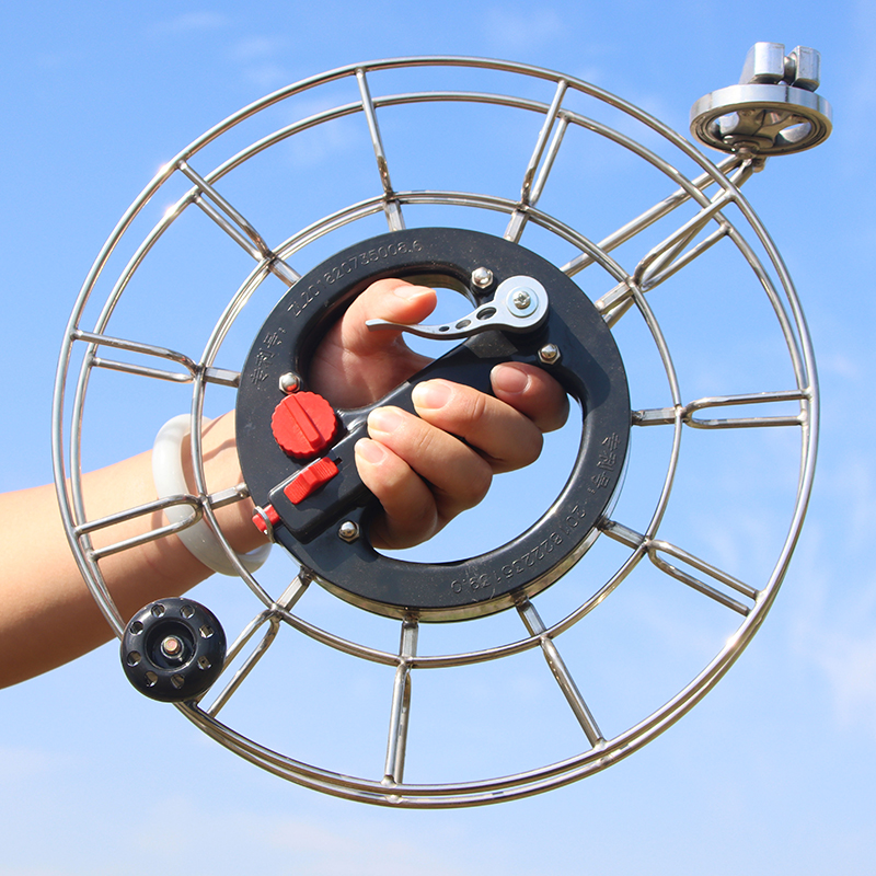 2023 new stainless steel kite roulette wheel brake anti-reverse wind kite wire wheel muted big bearings-Taobao
