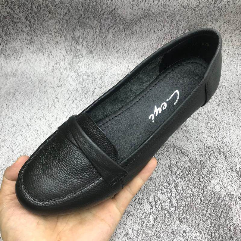 Brand withdrawal and clearance handling 2023 spring leather female soft soles soft - sole soft - leather soft - soles comfortable and anti - slip flat shoes