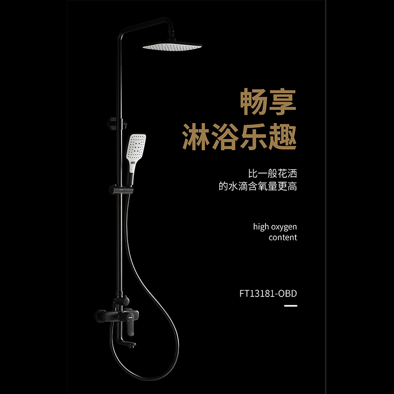 Langwhale Bathroom Matte Black Shower With Shelf With Water Out Shower Shower