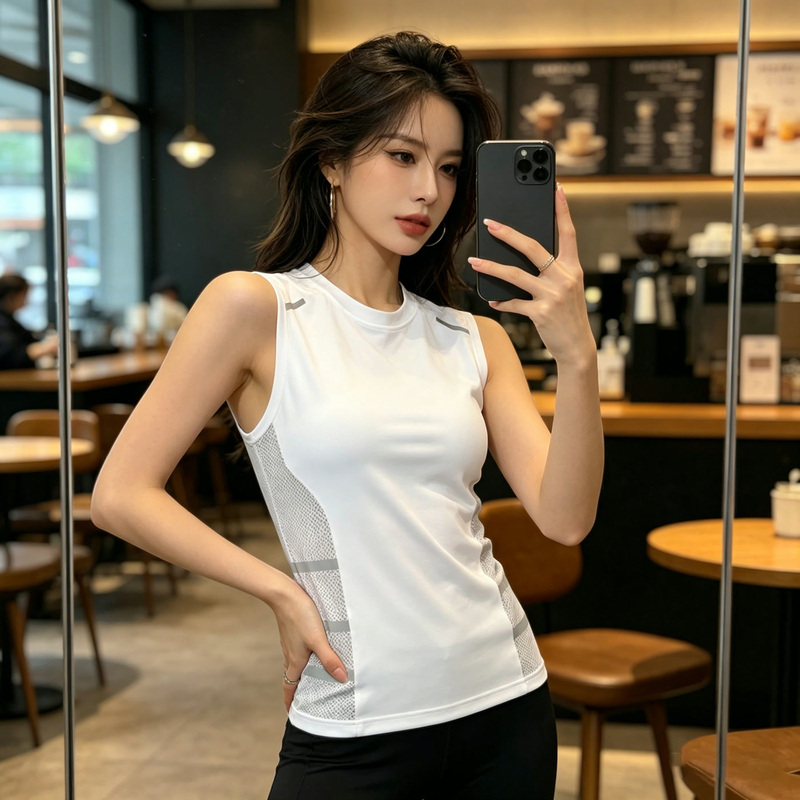 High-End Summer New Style Cool Ice Silk Sleeveless T-Shirt for Men, Breathable, Trendy, Fashionable and Versatile Vest Men's Clothing T8512
