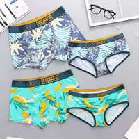 2018 mới 2 tải cặp đôi đồ lót nam boxer nữ tam giác đôi đồ lót cotton phù hợp với sáng tạo quần lót phụ nữ