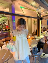 Today on gentle pure desire of wind and collarbone harness female small crowdslung with design sense of a blouse blouse and female summer