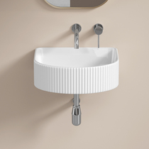 Wall-mounted washbasin without faucet hole balcony single basin ceramic suspended basin small apartment mini wall-mounted washbasin