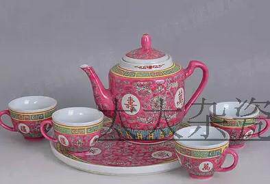 Jingdezhen factory painted all hand - drawn tea cup 6 head set gift collection ceramic suit environmental protection