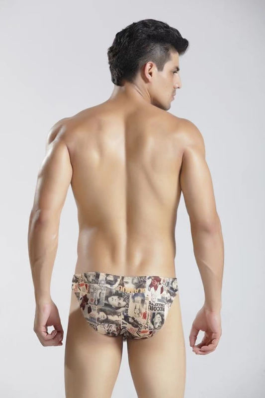 Mã bị hỏng, quần sịp nam rõ ràng, túi cotton in, eo thấp, lồi chữ U, quần lót co giãn cao, gợi cảm