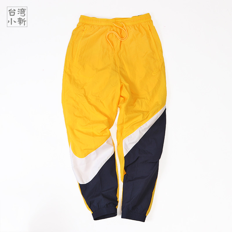 NIKE BIG SWOOSH yellow and blue big hook LOGO retro sports trousers AR9895-728