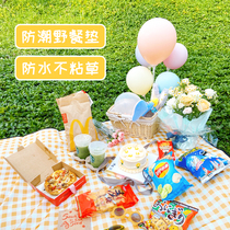 Outing picnic mat outdoor portable waterproof beach mat thickened moisture-proof camping picnic cloth washable travel picnic mat