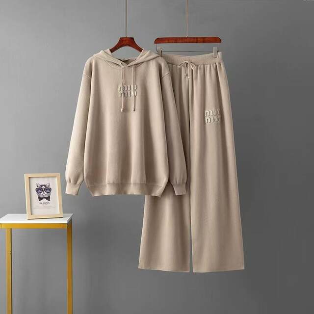 European and American New Style Rhinestone Letter Hooded Sweater and Pants Set