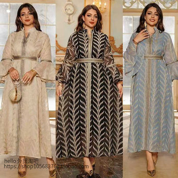 New Middle Eastern Embroidered Flared Sleeve Dress